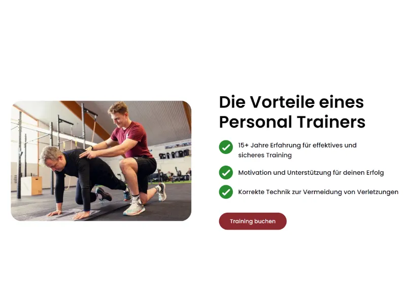 Joker Systems: Personal Trainer unterstützt Klient bei Fitnessübung im Fitnessstudio