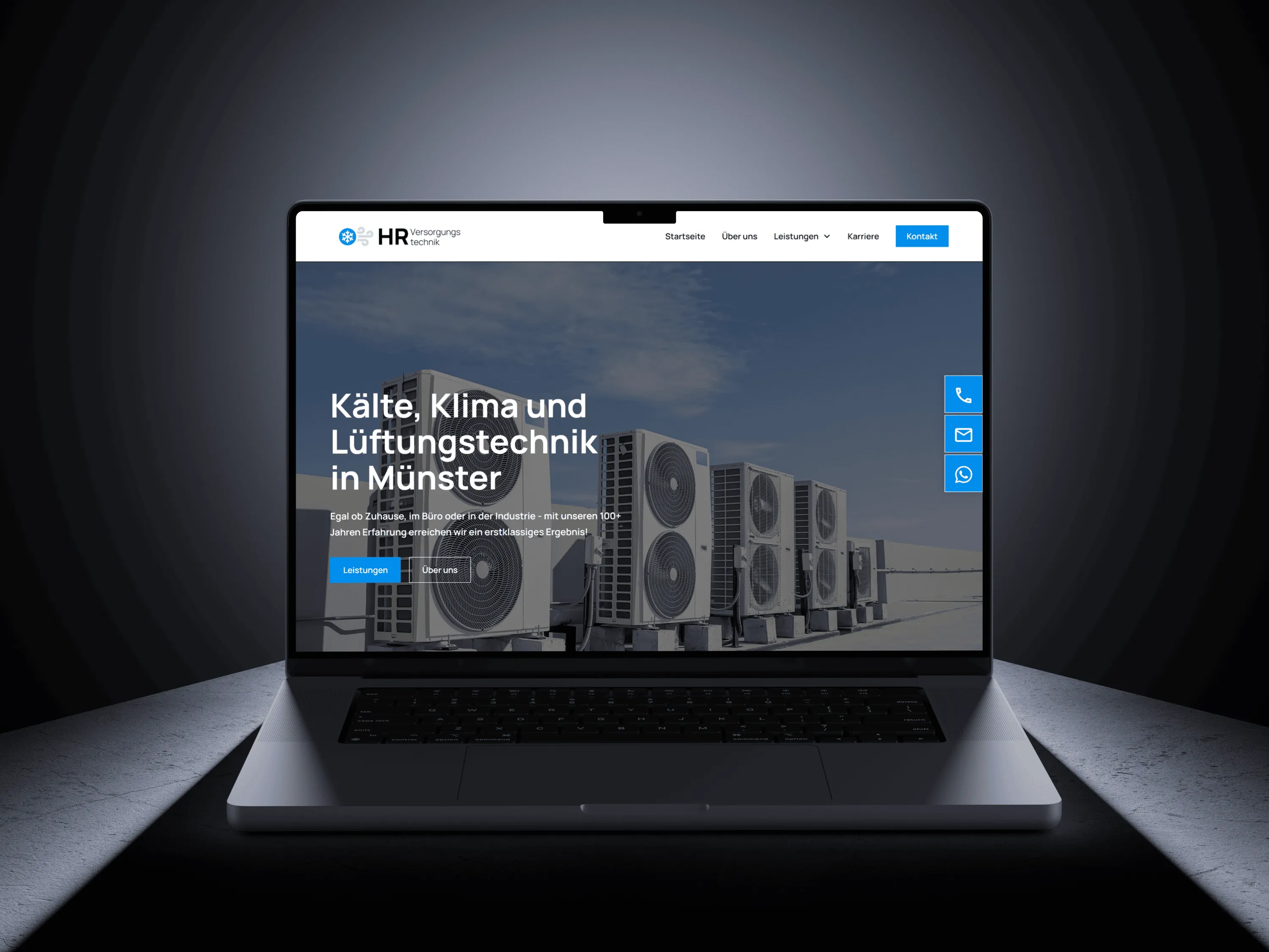 Webdesign für HR Versorgungs-Technik mit Klimaanlagen
