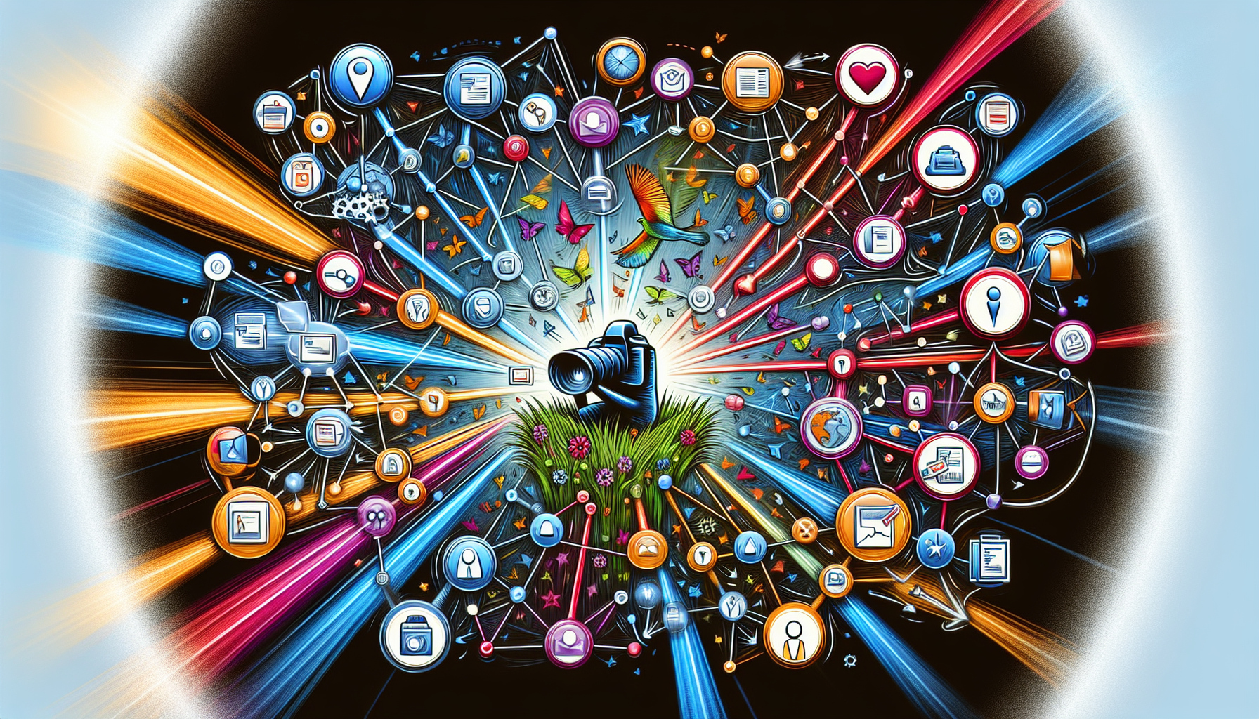 Illustration von Off-Page-SEO-Maßnahmen für Fotografen.